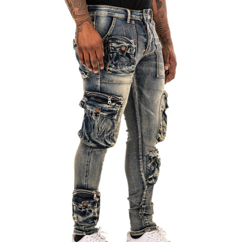 VALABASAS Federal Jeans (Blue Sporco) - VALABASAS